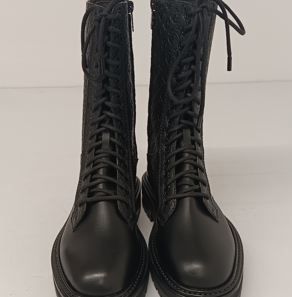 Jimmy Choo Women's Cora Logo Debossed Combat Boots - Picture 8 of 15